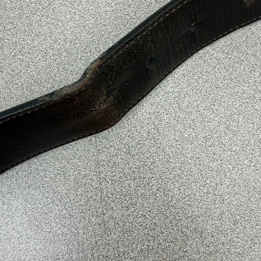 Coach Belt Mens 42 Black Brown Reversible Crossgrain Leather Silver Buckle